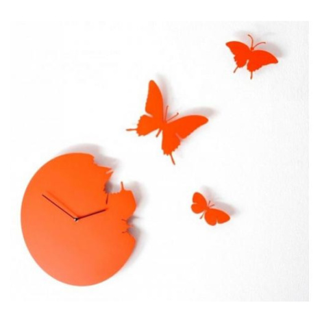 Designové hodiny Diamantini a Domeniconi Butterfly orange 40cm FOR LIVING