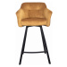 LuxD Designová barová židle s područkami Giuliana 100 cm hořčičný samet