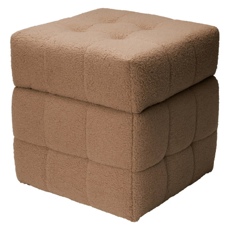 Home Styling Collection Taburet s úložným prostorem SQUARE, potah „beránek“, 38 × 38 × 37 cm, hn