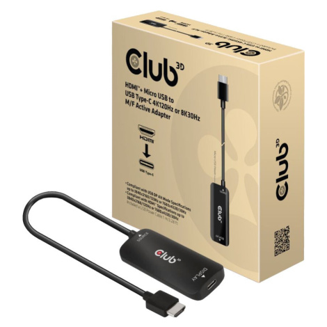 Club3D Adaptér HDMI + Micro USB na USB-C 4K120Hz/8K30Hz, Active Adapter M/F - CAC-1336