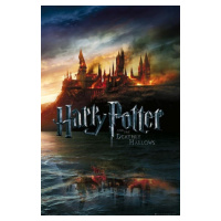 Plakát, Obraz - Harry Potter - Hořící Bradavice, (61 x 91.5 cm)