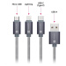 CONNECT IT Wirez 3in1 USB-C & Micro USB & Lightning, silver gray, 1, 2 m