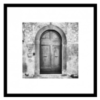 Rámovaný obraz Klenuté dveře 50x50 cm, černobílý