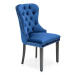 Židle Miya dřevo/samet černá/modrá 54x60x100