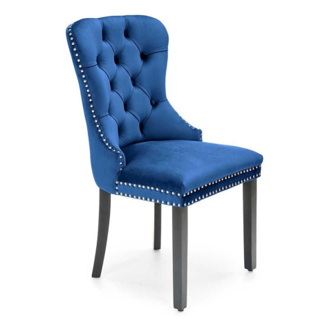 Židle Miya dřevo/samet černá/modrá 54x60x100 BAUMAX