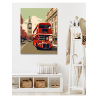 Obrazy na stěnu - Londýn - Big Ben a double-decker bus Rozměr: 80x100 cm, Rámování: vypnuté plát