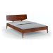Tmavě hnědá dvoulůžková postel z bukového dřeva 200x200 cm Sund – Skandica