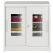mauser Skříň s posuvnými dveřmi s okénkem, se 2 policemi, v x š 1000 x 1000 mm, hloubka 600 mm, 