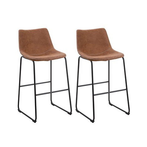 Sada dvou hnědých barových židlí FRANKS, 127363 BELIANI