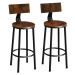 tectake 404350 2 barové židle poole - Industriální dřevo tmavé, rustikální - Industriální dřevo 