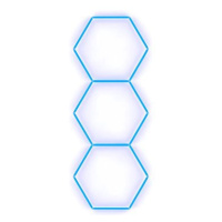 Escape6 Kompletní LED hexagonové svítidlo modré, rozměr 3 elementy 97 × 246 cm