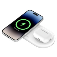 Belkin BOOST CHARGE PRO Qi2 2v1 magnetická nabíjecí podložka iPhone/AirPods bílá