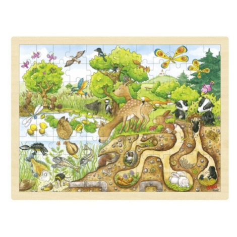 Příroda – dřevěné puzzle 96 dílů Montessori