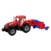 mamido  Traktor s třecím pohonem a pluhem červený