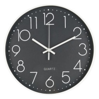 Nástěnné analogové hodiny Trendy, Ø 30,5 cm - šedo-bílé