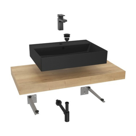 Koupelnová sestava Siko s deskou pod umyvadlo Dolce 100x8x50 cm dub halifax KSETDO16 HANSGROHE