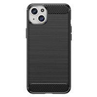 Flexibilní pouzdro s karbonovým vzorem pro iPhone 15 Plus Carbon Case - černé