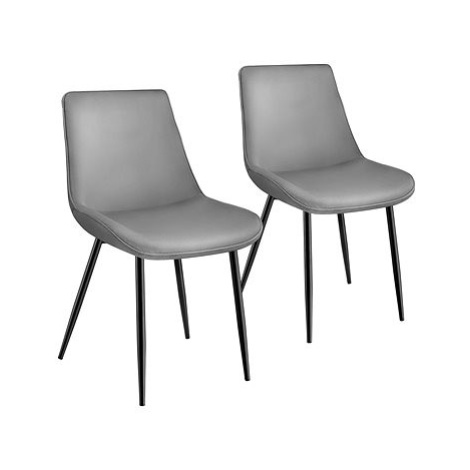 TecTake Sada 2 židlí Monroe v sametovém vzhledu - šedá