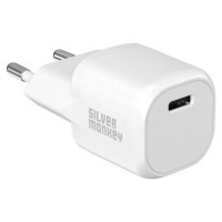 Síťová nabíječka Silver Monkey Mini USB-C 20W PD - bílá