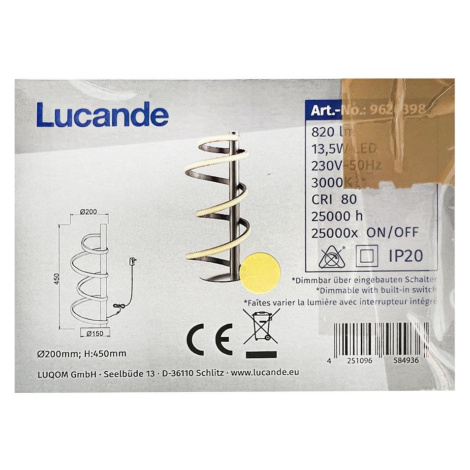 Lucande Lucande - LED Stmívatelná stolní lampa MILORA LED/13,5W/230V