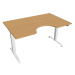 Office Pro psací stůl Hobis Motion MS ERGO 2 Šířka: 140 cm, Barva desky: buk, Barva kovu: bílá R