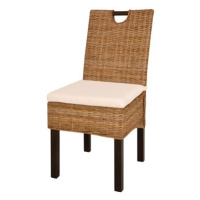 Jídelní židle 6 ks ratan kubu a mangovníkové dřevo