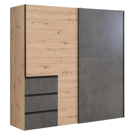 Šatní skříň Winn 2 200 cm Dub Artisan / Beton BAUMAX