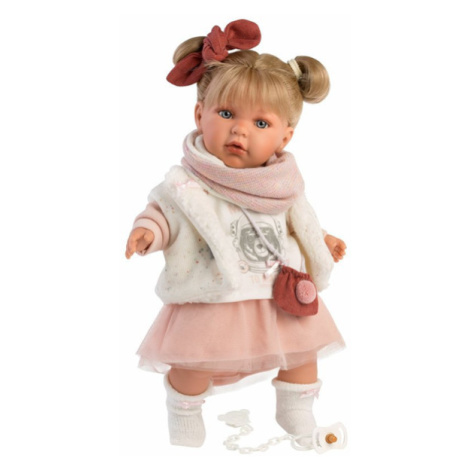 Llorens 42402 JULIA - realistická panenka se zvuky a měkkým látkovým tělem - 42 cm