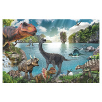 Plakát, Obraz - Dinosaurs - Collage, (91.5 x 61 cm)