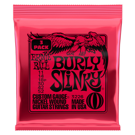 Ernie Ball 3226 Nickel Wound Strings Burly Slinky 3 Pack