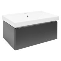 Koupelnová skříňka s umyvadlem SAT Feel 80x30x46 cm antracit mat SATFEEL80ANTU1