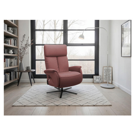 Sit & More RELAXAČNÍ KŘESLO, kůže, červenohnědá