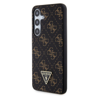 Zadní kryt Guess PU Leather 4G Triangle Metal Logo pro Samsung Galaxy S24+, černá