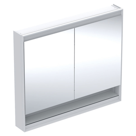 Geberit ONE - Zrcadlová skříňka s LED osvětlením, 1050x900x150 mm, 2 dvířka, s nikou, bílá 505.8