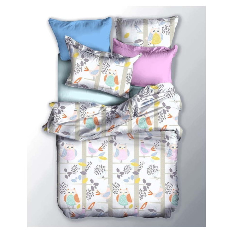 Oboustranné povlečení z mikrovlákna DecoKing Basic Sowa, 200 x 220 cm