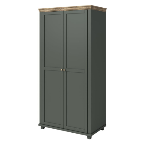 Dvoudveřová šatní skříň s policí a šatní tyčí do ložnice Evora - Helvetia