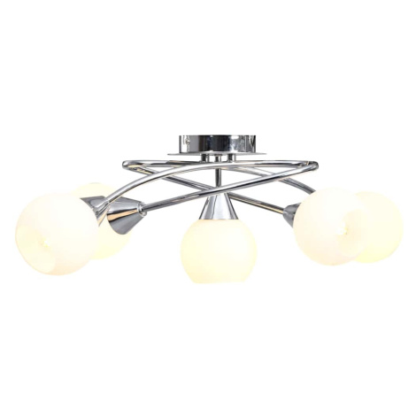 vidaXL Stropní svítidlo keramická stínidla na 5 žárovek E14 bílé koule