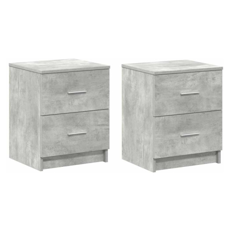 vidaXL Noční stolky 2 ks se 2 zásuvkami betonově šedé 40 x 36 x 50 cm