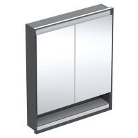 Geberit ONE - Zrcadlová skříňka s LED osvětlením, 750x900x150 mm, 2 dvířka, s nikou, vestavná, m