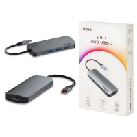 Usb Hub C 5v1 Dokovací stanice 100W Hdmi 4K 60Hz 3xUSB Deko Lite, novinka