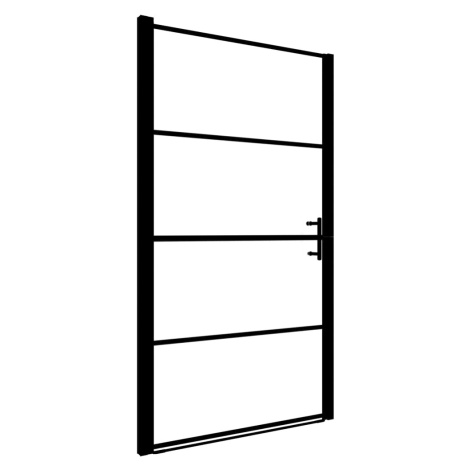 vidaXL Sprchové dveře matné tvrzené sklo 91 x 195 cm černé