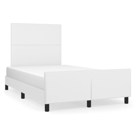vidaXL Rám postele s čelem bílý 120x200 cm umělá kůže