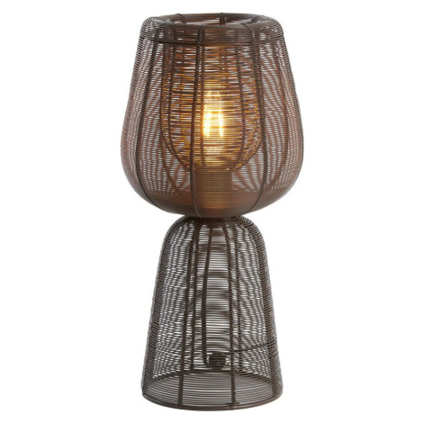 Tmavě hnědá stolní lampa (výška 42 cm) Aboso – Light & Living