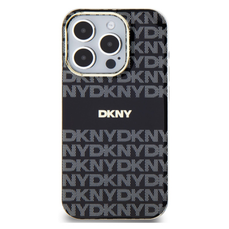 Zadní kryt DKNY PC/TPU Repeat Pattern Tonal Stripe Magsafe pro Apple iPhone 15 Pro, černá