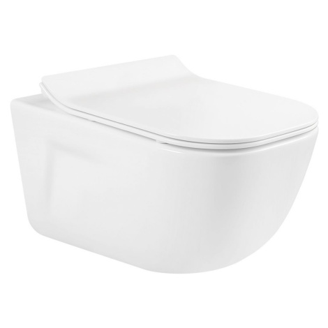MEXEN/S MARGO závěsná WC mísa včetně sedátka s slow-slim, duroplast, bílá 30420800