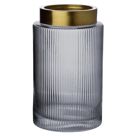 Mondex Skleněná váza Serenite 14x25 cm šedá