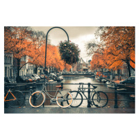 Fotografie View of canal in Amsterdam during Autumn Season, Umar Shariff Photography, 40 × 26.7 