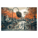 Umělecká fotografie View of canal in Amsterdam during Autumn Season, Umar Shariff Photography, (