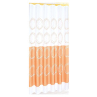 Sprchový závěs 180x180cm, polyester, bílá/oranžová 16474