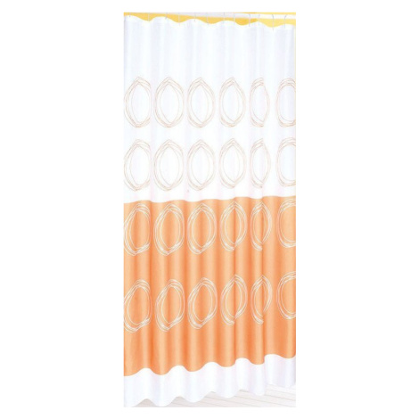 Sprchový závěs 180x180cm, polyester, bílá/oranžová 16474 AQUALINE